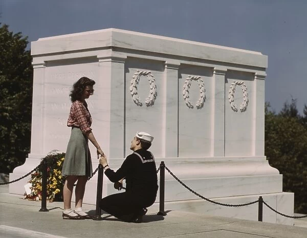 Sailor and girl at the Tomb of the Unknown Soldier, Washingt
