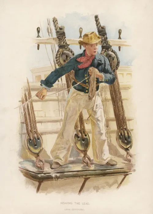 Framed Print : Sailor - Heaving the Lead Framed Print : Sailor - Heaving the Lead
