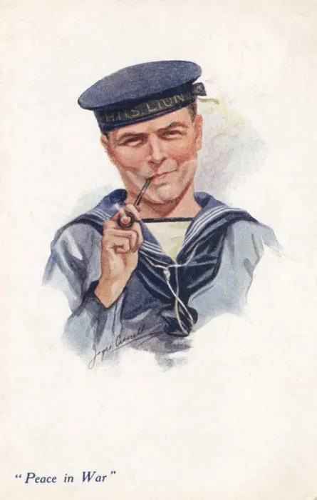 Framed Print : Sailor from HMS Lion smoking his pipe Framed Print : Sailor from HMS Lion smoking his pipe
