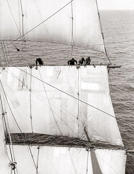 Sailors in the rigging, Finnish ship Herzogen Cecilie, 1933