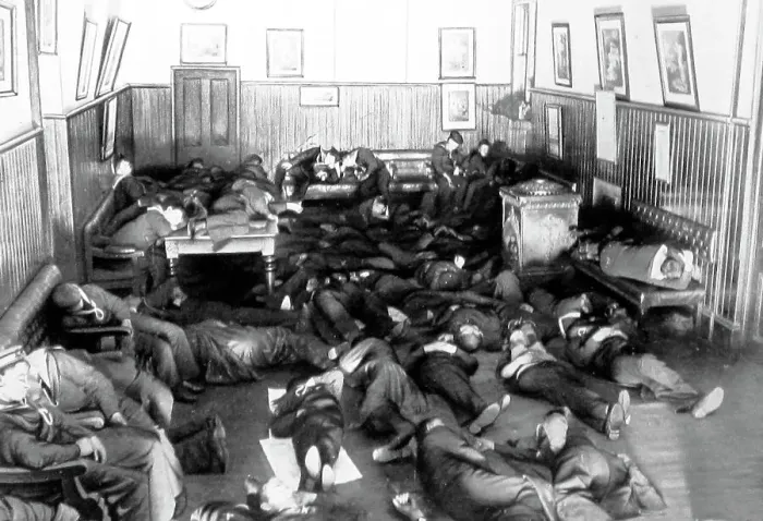 Framed Print : Sailors sleeping on floor - Royal Sailors Rest, Portsmouth Framed Print : Sailors sleeping on floor - Royal Sailors Rest, Portsmouth