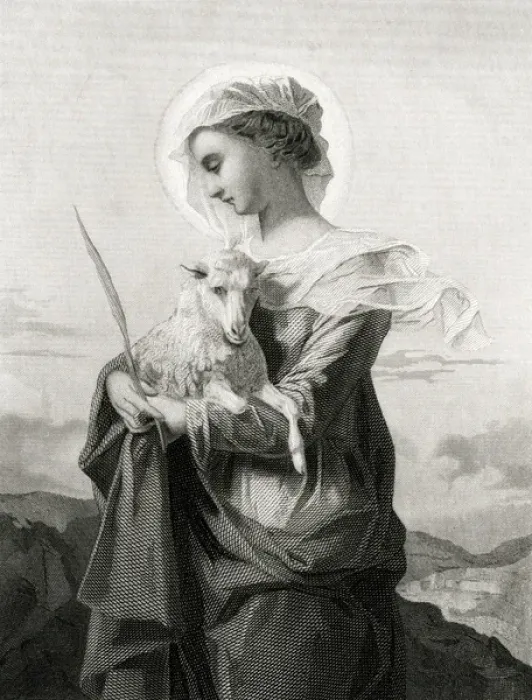 Framed Print : Saint Agnes (Landelle) Framed Print : Saint Agnes (Landelle)