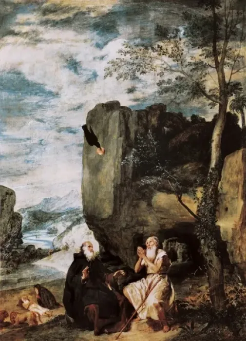 Framed Print : Saint Anthony the Abbot and Saint Paul the Hermit Framed Print : Saint Anthony the Abbot and Saint Paul the Hermit