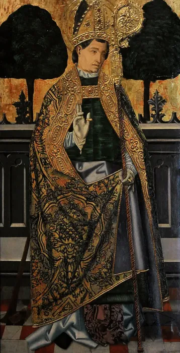 Framed Print : Saint Blaise of Sebaste (3rd-4th centuries), 1490-1500 Framed Print : Saint Blaise of Sebaste (3rd-4th centuries), 1490-1500