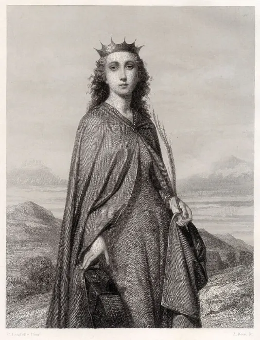Framed Print : Saint Catherine of Alexandria, supposed martyr, saint, also known as Saint Catherine of the Wheel Date: 3rd century? Framed Print : Saint Catherine of Alexandria, supposed martyr, saint, also known as Saint Catherine of the Wheel Date: 3rd century?