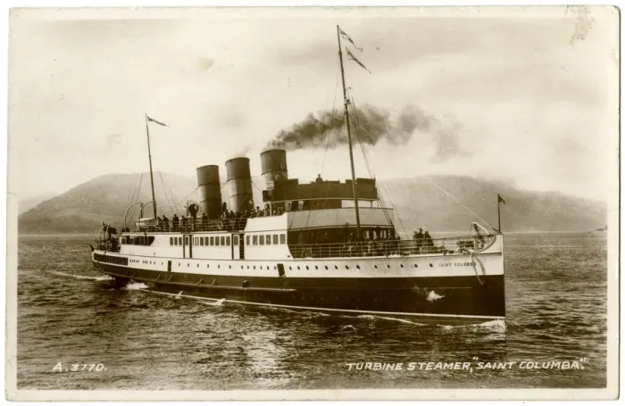 Framed Print : Saint Columba, turbine steamer, at sea Framed Print : Saint Columba, turbine steamer, at sea