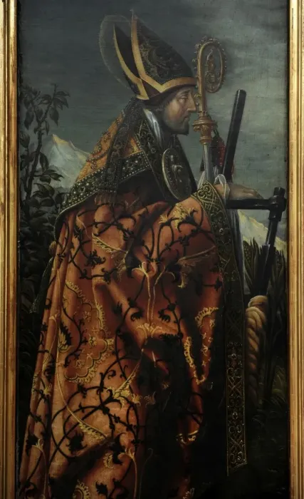 Framed Print : Detail of Saint Erasmus of Formiae. Saint John Altarpiece, 1 Framed Print : Detail of Saint Erasmus of Formiae. Saint John Altarpiece, 1