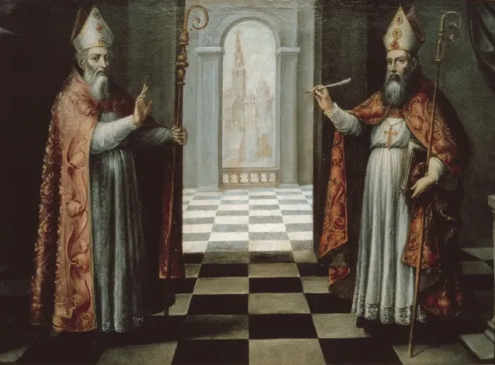 Framed Print : Saint Isidore and Saint leander of Sevilla. 17th Framed Print : Saint Isidore and Saint leander of Sevilla. 17th