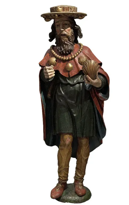 Framed Print : Saint James the Pilgrim. Statue, 16th -17th centuries Framed Print : Saint James the Pilgrim. Statue, 16th -17th centuries