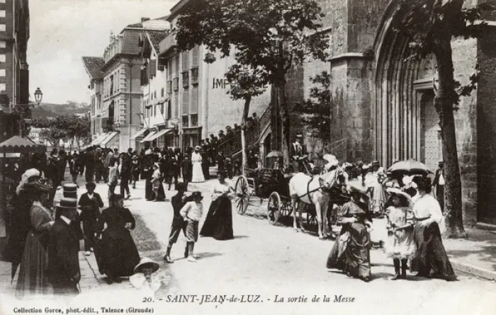 Framed Print : Saint-Jean-de-Luz, Pyrenees-Atlantiques, France - After Mass