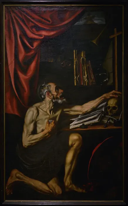Framed Print : Saint Jerome doing penance in his study, by Luis Tristan Framed Print : Saint Jerome doing penance in his study, by Luis Tristan