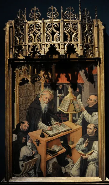Framed Print : Saint Jerome in his Study. Castilian School, about 1480-1490 Framed Print : Saint Jerome in his Study. Castilian School, about 1480-1490