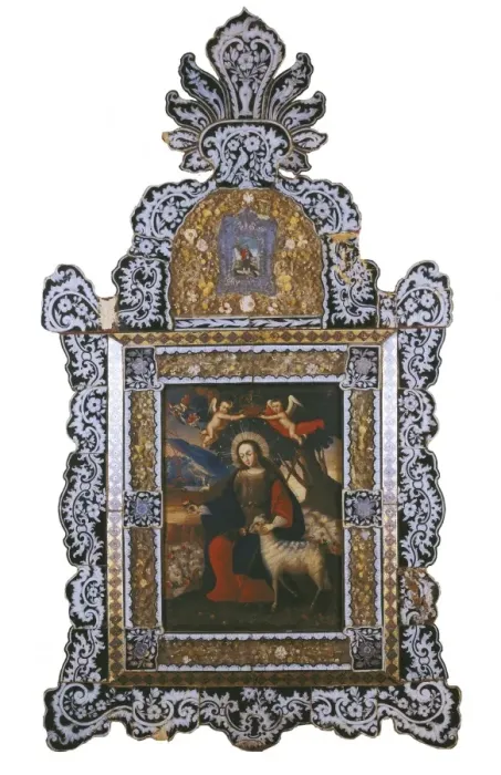Framed Print : Saint John. Colonial baroque. Oil on canvas. BOLIVIA Framed Print : Saint John. Colonial baroque. Oil on canvas. BOLIVIA