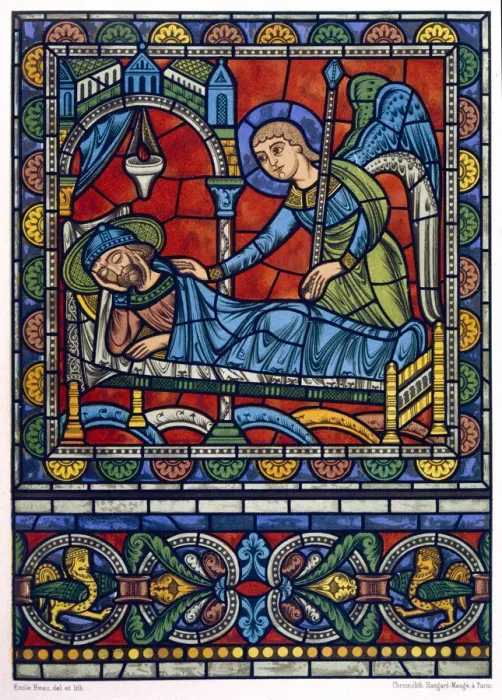 Framed Print : Saint Joseph dreams that he is visited by an angel who tells him that he is going to be Framed Print : Saint Joseph dreams that he is visited by an angel who tells him that he is going to be