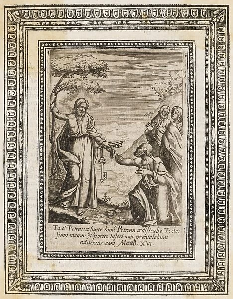 Saint Peter receiving the keys to the Kingdom of Heaven