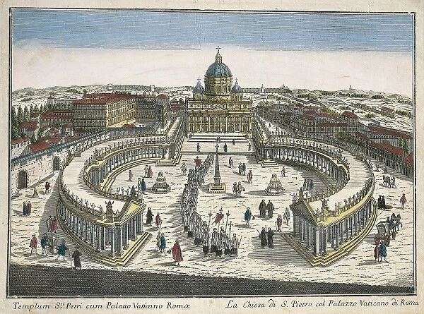 Saint Peters Square and Basilica in 18th c