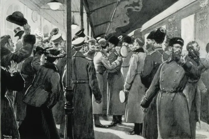Framed Print : Saint Petersburg (1904). Nicholas Station. Departure Framed Print : Saint Petersburg (1904). Nicholas Station. Departure