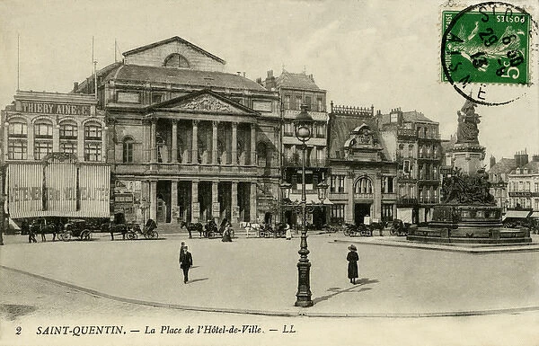Saint Quentin, France - Hotel de Ville and main square