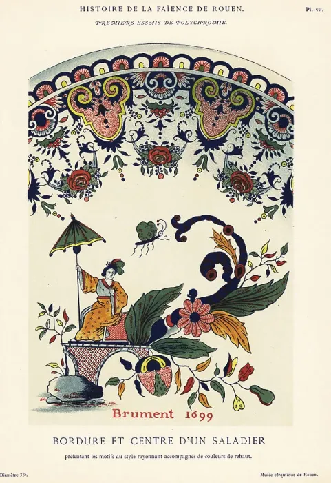 Framed Print : Salad bowl in colour festoon style, Brument, Rouen, 1699 Framed Print : Salad bowl in colour festoon style, Brument, Rouen, 1699