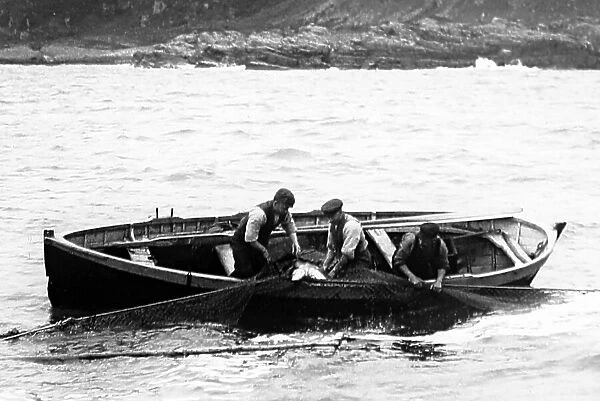 Salmon fishing near Oban, Scotland - Victorian period