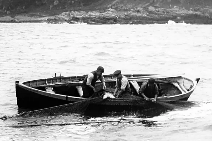 Framed Print : Salmon fishing near Oban, Scotland - Victorian period Framed Print : Salmon fishing near Oban, Scotland - Victorian period