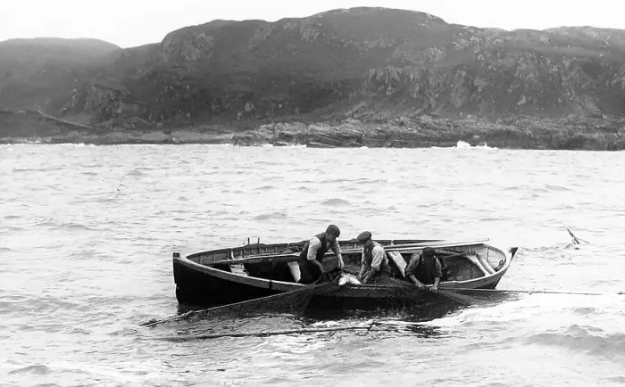 Framed Print : Salmon fishing near Oban Victorian period Framed Print : Salmon fishing near Oban Victorian period