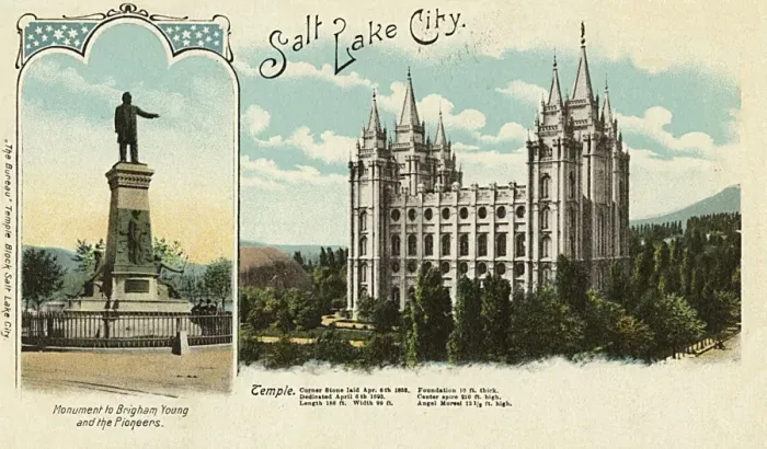 Framed Print : Salt Lake City - Brigham Young Monument and Temple Framed Print : Salt Lake City - Brigham Young Monument and Temple