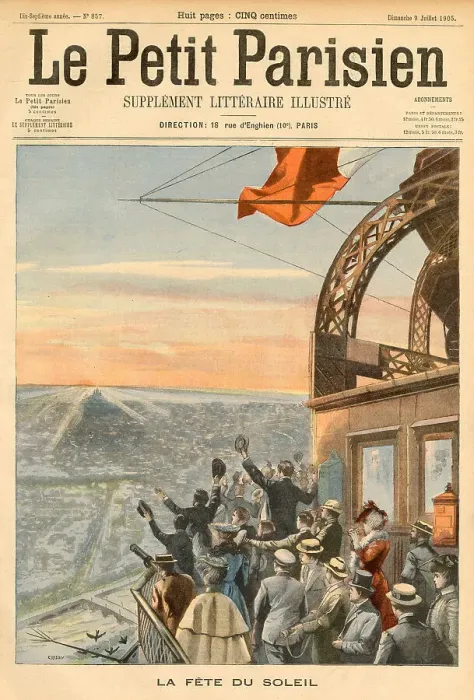Framed Print : Saluting the dawn from the summit of the Tower Date: July 1905 Framed Print : Saluting the dawn from the summit of the Tower Date: July 1905