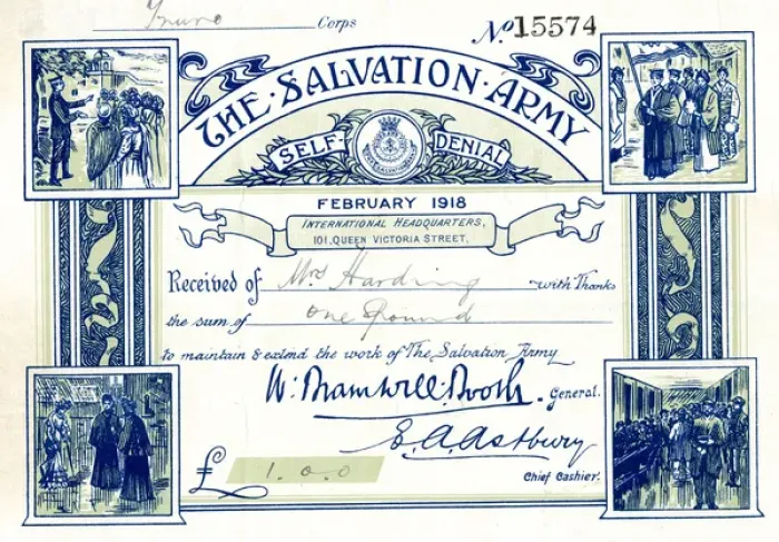 Framed Print : Salvation Army receipt Framed Print : Salvation Army receipt