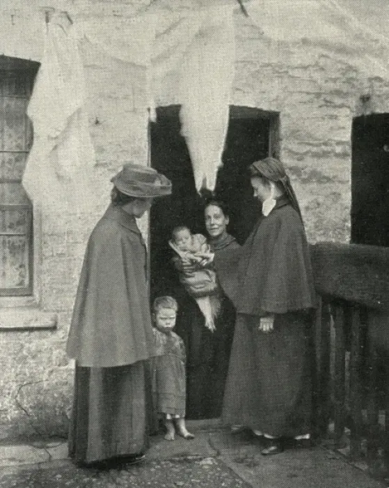 Framed Print : Salvation Army Slum Sisters on a home visit Framed Print : Salvation Army Slum Sisters on a home visit