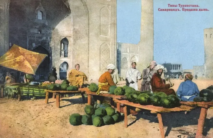 Framed Print : Samarkand - Uzbekistan - Melon Sellers Framed Print : Samarkand - Uzbekistan - Melon Sellers