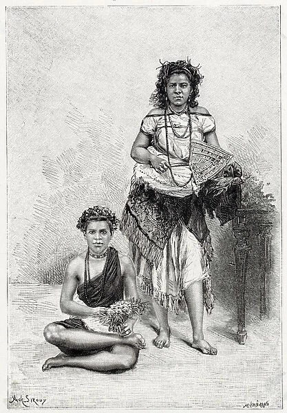 Two Samoan women. Date: circa 1880