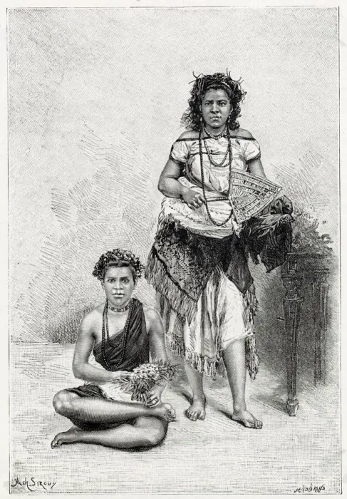 Framed Print : Two Samoan women. Date: circa 1880