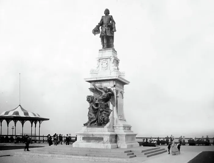 Framed Print : Samuel de Champlain Monument, Quebec, Canada, early 1900s Framed Print : Samuel de Champlain Monument, Quebec, Canada, early 1900s