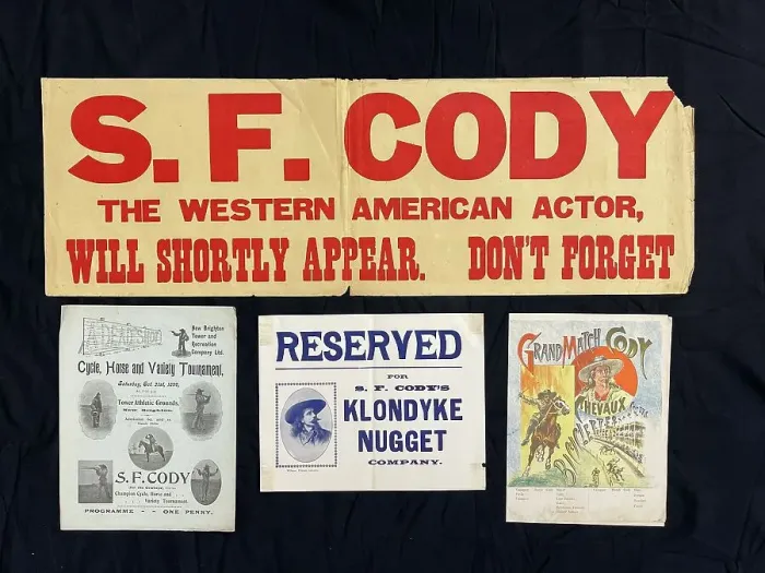 Framed Print : Samuel Cody assorted memorabilia, Wild West days Framed Print : Samuel Cody assorted memorabilia, Wild West days
