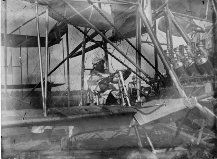 Framed Print : Samuel Franklin Cody at the wheel of a 1909 biplane Framed Print : Samuel Franklin Cody at the wheel of a 1909 biplane