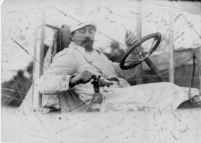 Framed Print : Samuel Franklin Cody at the wheel Framed Print : Samuel Franklin Cody at the wheel