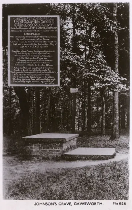 Framed Print : Samuel Johnsons Grave at Gawsworth, Cheshire Framed Print : Samuel Johnsons Grave at Gawsworth, Cheshire