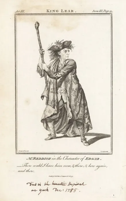 Framed Print : Samuel Reddish as Edgar in King Lear, 1767