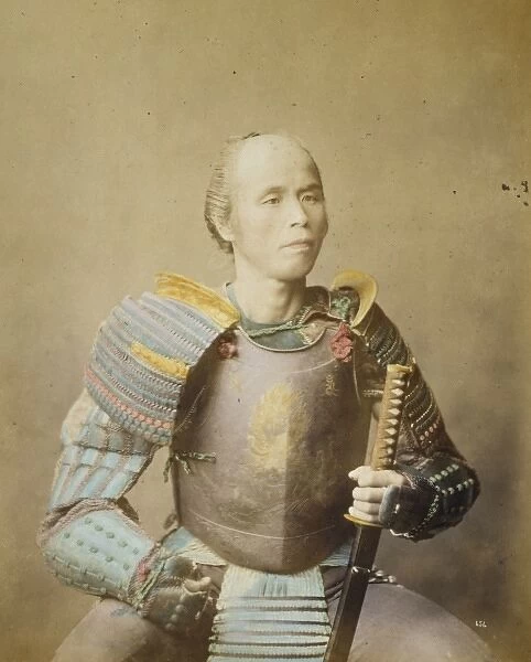 Samurai warrior, half-length studio portrait, facing front