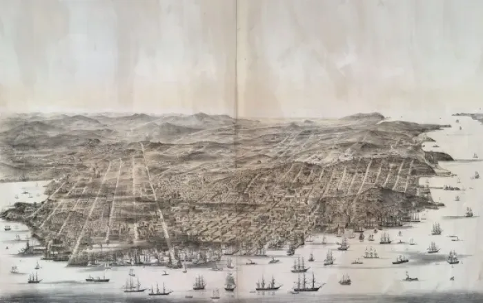 Framed Print : San Francisco. Bird s-eye view Framed Print : San Francisco. Bird s-eye view