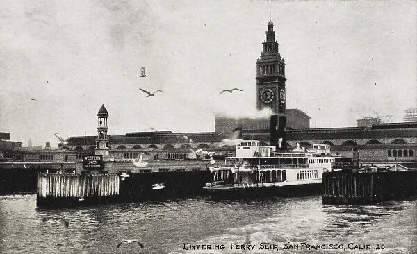 San Francisco - Ferryboat entering the Ferry Slip