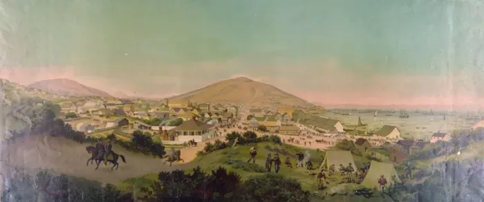 Framed Print : San Francisco in July 1849 from present site of S. F. Stock E Framed Print : San Francisco in July 1849 from present site of S. F. Stock E