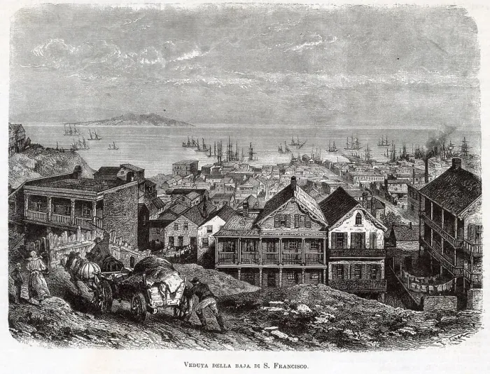 Framed Print : San Francisco: view of the Bay Date: 1879 Framed Print : San Francisco: view of the Bay Date: 1879