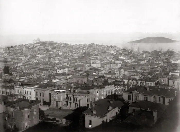 Framed Print : San Franciso, California, USA C. 1880s View showing Telegraph Hill Framed Print : San Franciso, California, USA C. 1880s View showing Telegraph Hill
