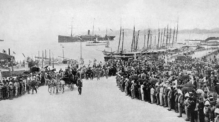 Framed Print : San Juan, Puerto Rico. Disembarkation of the governor Framed Print : San Juan, Puerto Rico. Disembarkation of the governor