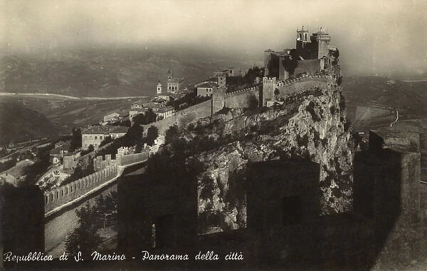 San Marino - Panorama of The City and Defensive Walls