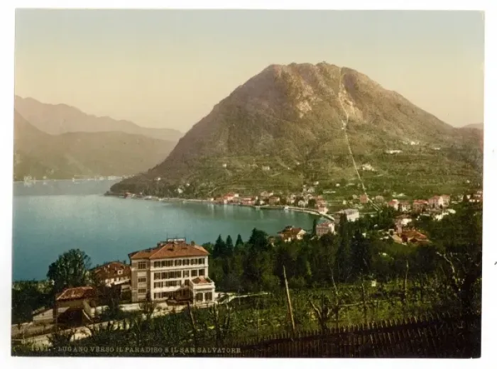 Framed Print : San Salvatore and Paradiso, Tessin, Switzerland Framed Print : San Salvatore and Paradiso, Tessin, Switzerland