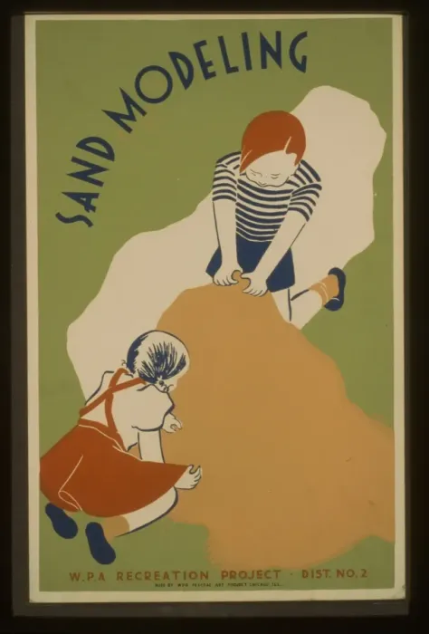 Framed Print : Sand modeling WPA recreation project - Dist. no. 2 Framed Print : Sand modeling WPA recreation project - Dist. no. 2