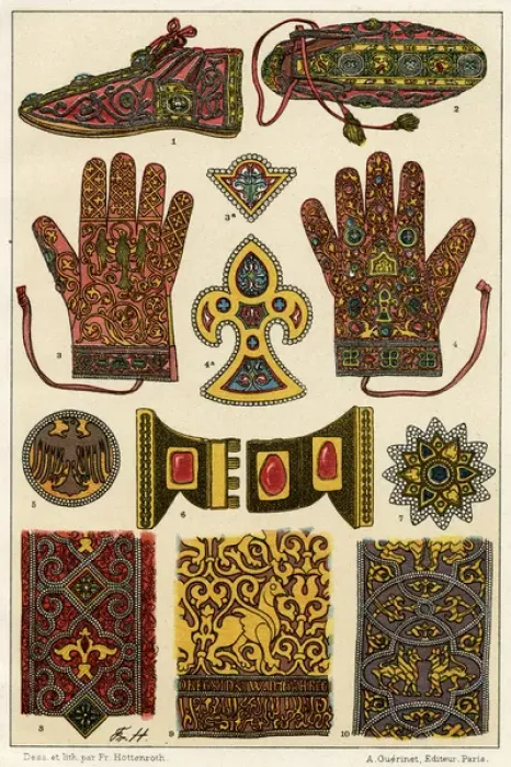 Framed Print : Sandals, gloves and other ornamental clothing items Framed Print : Sandals, gloves and other ornamental clothing items